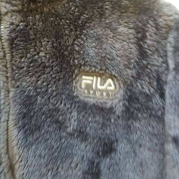 Fila Sport Womens Faux Fur Fleece Zip Up Jacket Navy Blue Super Soft Size 1X - Picture 6 of 9
